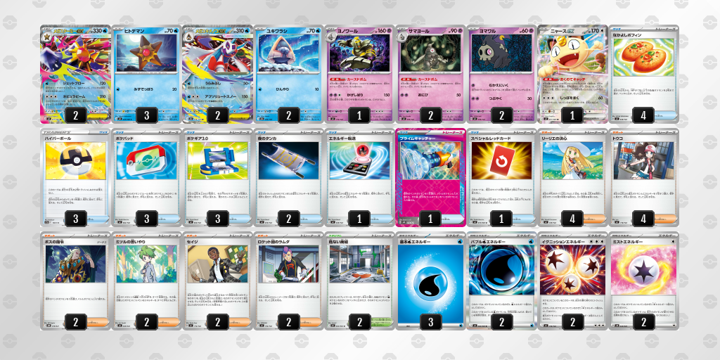3位：メガスターミーex・メガユキメノコex（ボム型）